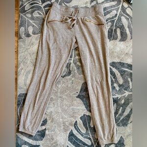 New York & Company Tan Joggers with Gold Accents